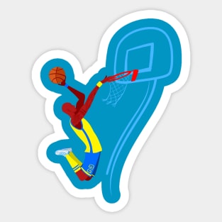 basketball player in the big jump Sticker